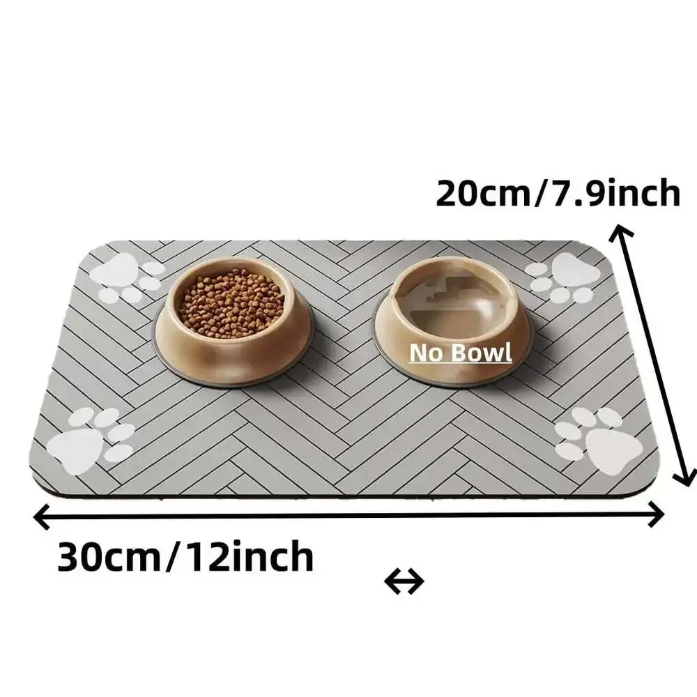 Pet Feeding Mat-Absorbent Pet Placemat for Food and Water Bowl with Waterproof R